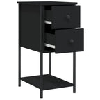 Comodini 2 pz Neri 32x42x70 cm in Legno Multistrato