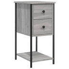 Comodino Grigio Sonoma 32x42x70 cm in Legno Multistrato
