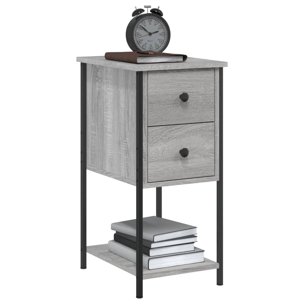 Comodino Grigio Sonoma 32x42x70 cm in Legno Multistrato