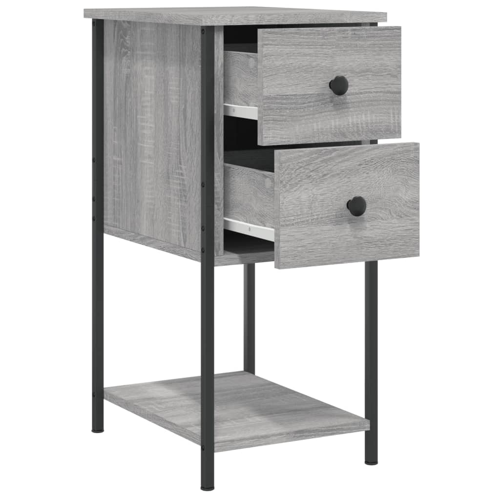 Comodino Grigio Sonoma 32x42x70 cm in Legno Multistrato