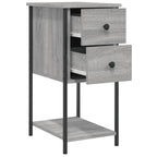 Comodino Grigio Sonoma 32x42x70 cm in Legno Multistrato