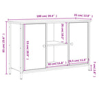 Mobile TV Rovere Fumo 100x35x65 cm in Legno Multistrato