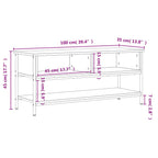 Mobile Porta TV Grigio Sonoma 100x35x45 cm in Legno Multistrato