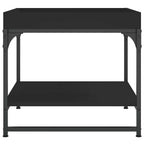 Tavolino da Salotto Nero 49,5x49,5x45 cm in Legno Multistrato