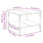Tavolino da Salotto Grigio Sonoma 55x55x40 cm Legno Multistrato