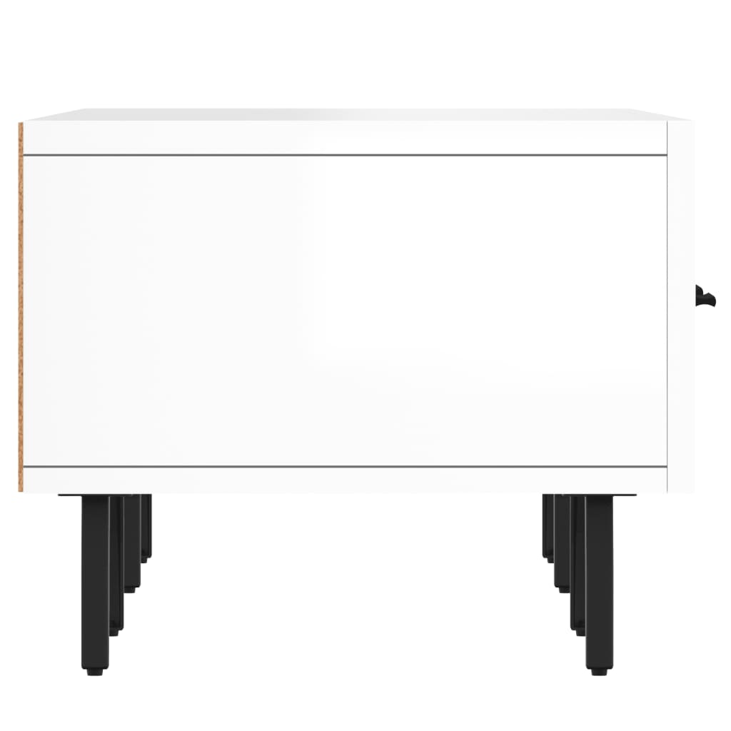 Mobile Porta TV Bianco Lucido 150x36x30 cm in Legno Multistrato