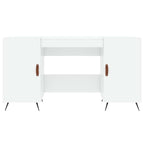 Scrivania Bianco Lucido 140x50x75 cm in Legno Multistrato
