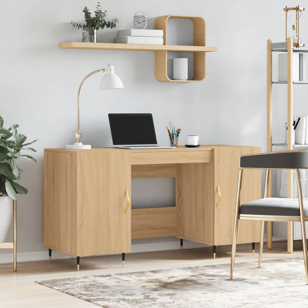 Scrivania Rovere Sonoma 140x50x75 cm in Legno Multistrato