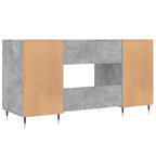 Scrivania Grigio Cemento 140x50x75 cm in Legno Multistrato