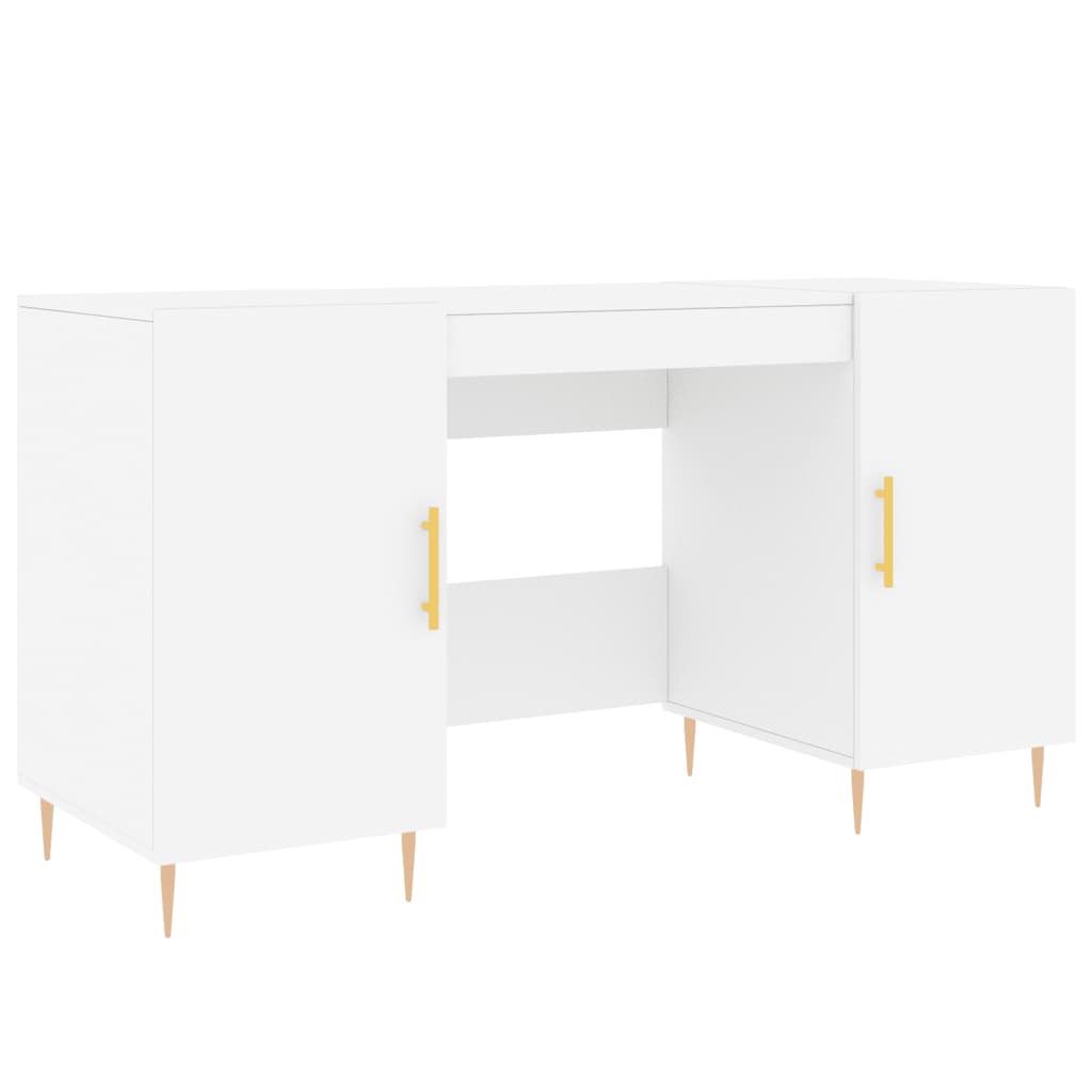Scrivania Bianca 140x50x75 cm in Legno Multistrato
