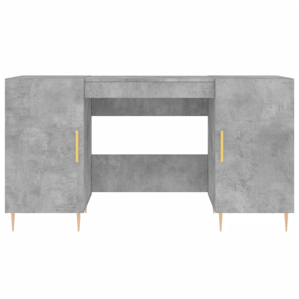 Scrivania Grigio Cemento 140x50x75 cm in Legno Multistrato