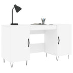 Scrivania Bianca 140x50x75 cm in Legno Multistrato