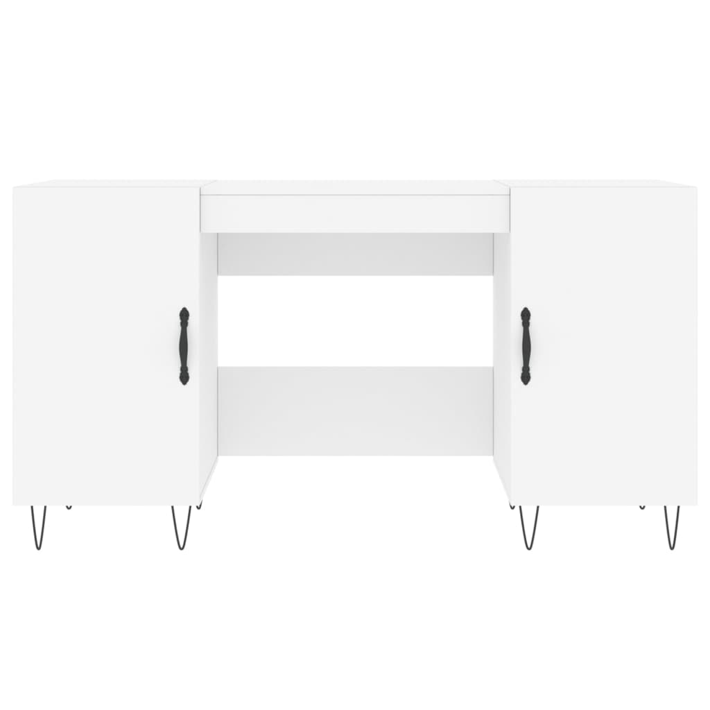 Scrivania Bianca 140x50x75 cm in Legno Multistrato