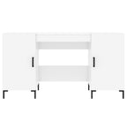 Scrivania Bianco Lucido 140x50x75 cm in Legno Multistrato