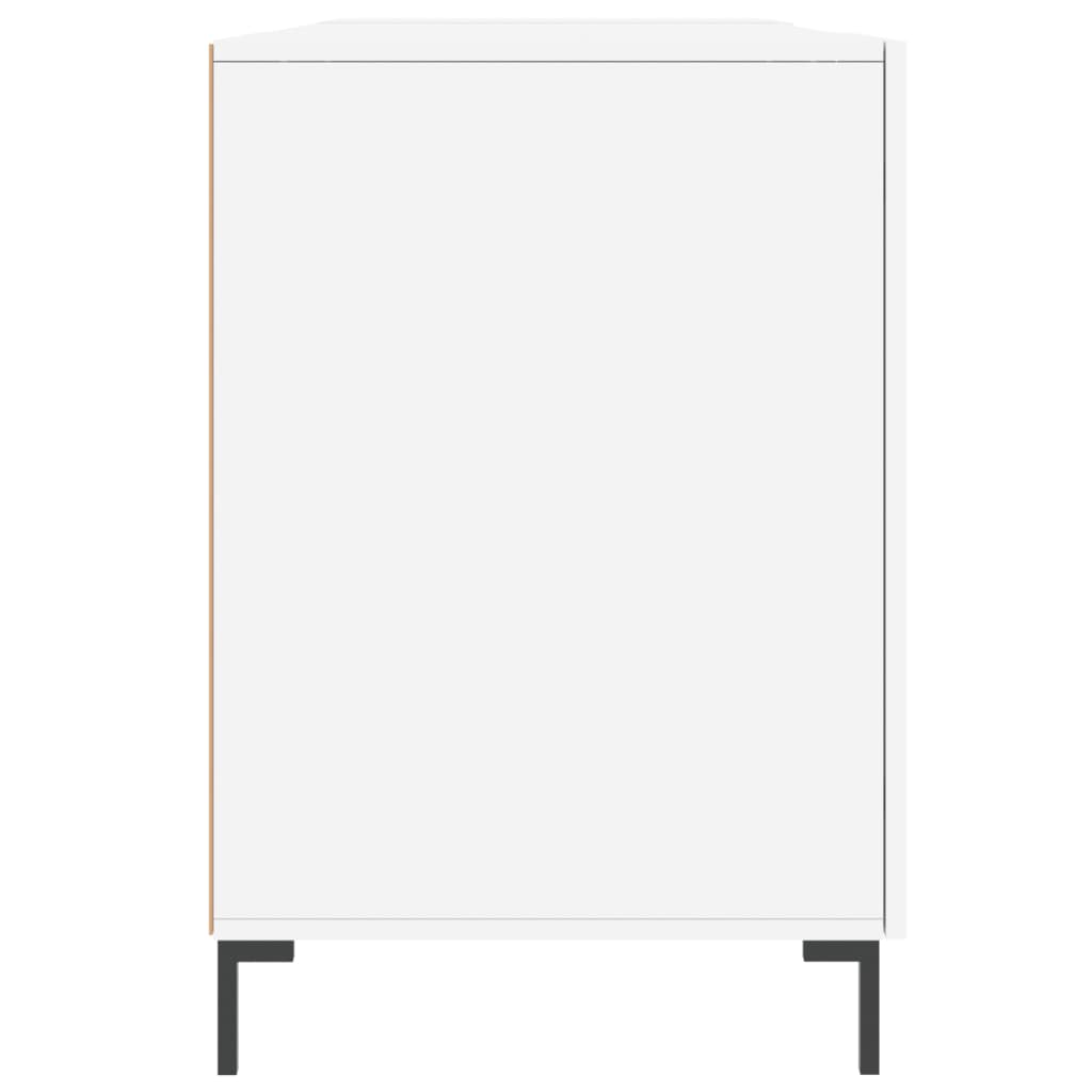 Scrivania Bianco Lucido 140x50x75 cm in Legno Multistrato