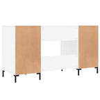 Scrivania Bianco Lucido 140x50x75 cm in Legno Multistrato