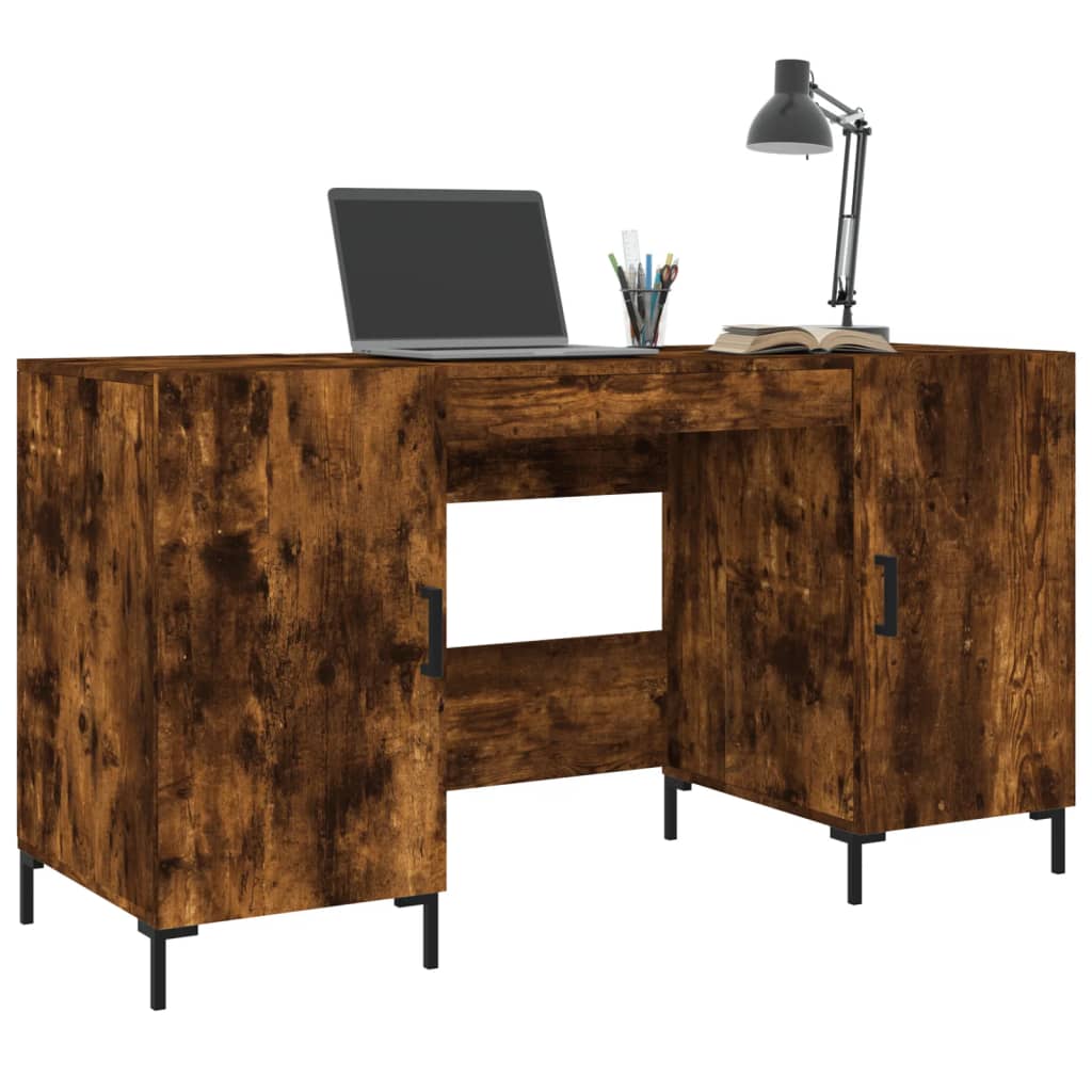 Scrivania Rovere Fumo 140x50x75 cm in Legno Multistrato