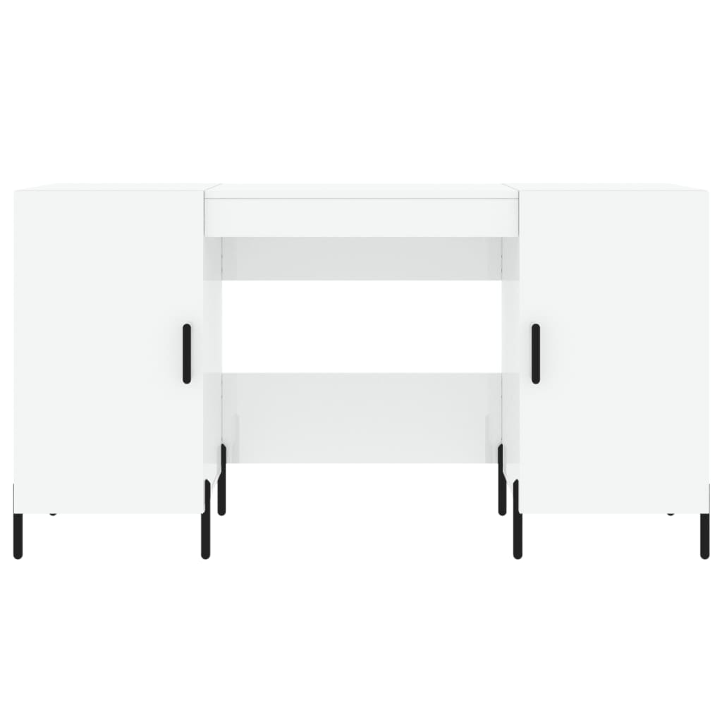 Scrivania Bianco Lucido 140x50x75 cm in Legno Multistrato
