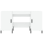Scrivania Bianco Lucido 140x50x75 cm in Legno Multistrato