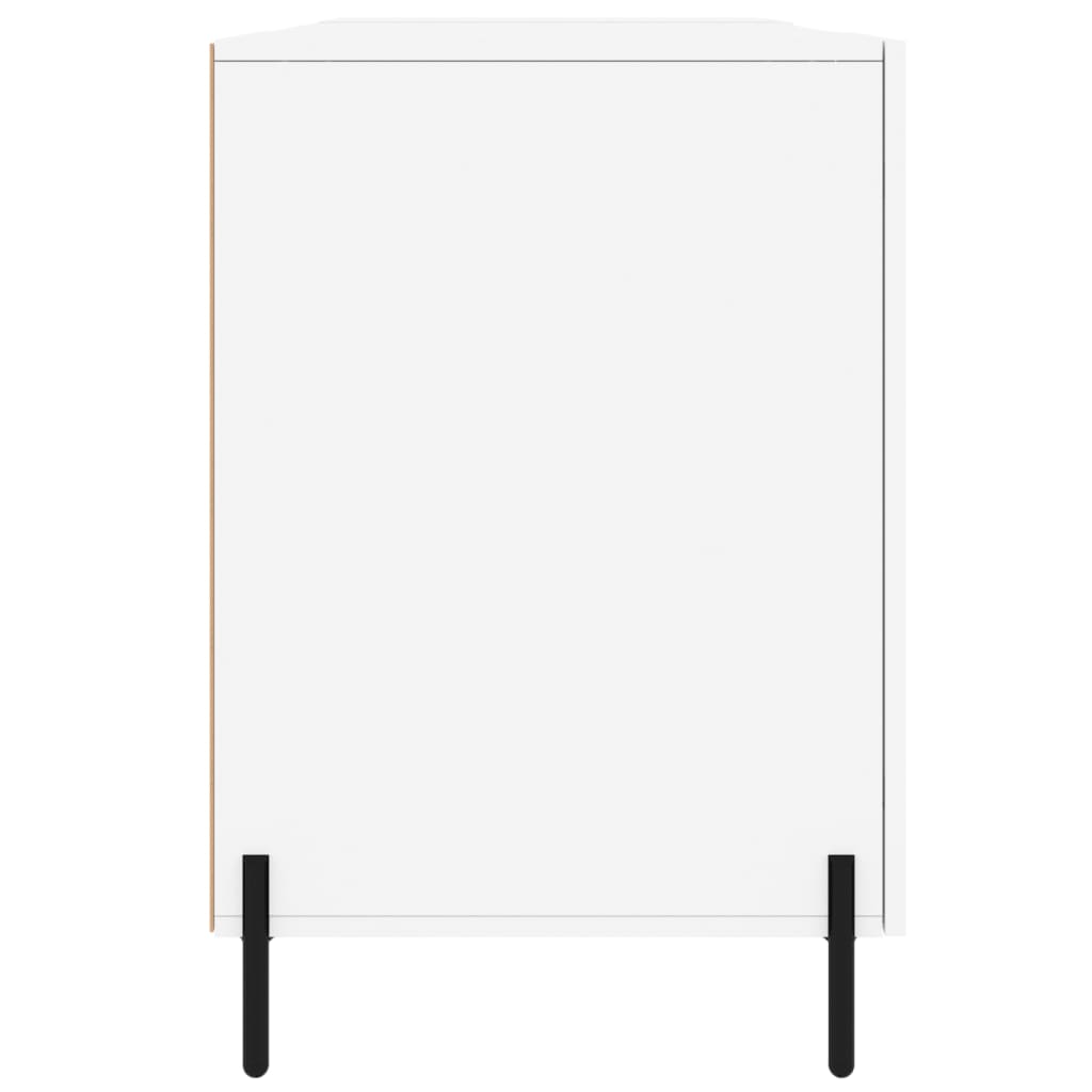 Scrivania Bianco Lucido 140x50x75 cm in Legno Multistrato