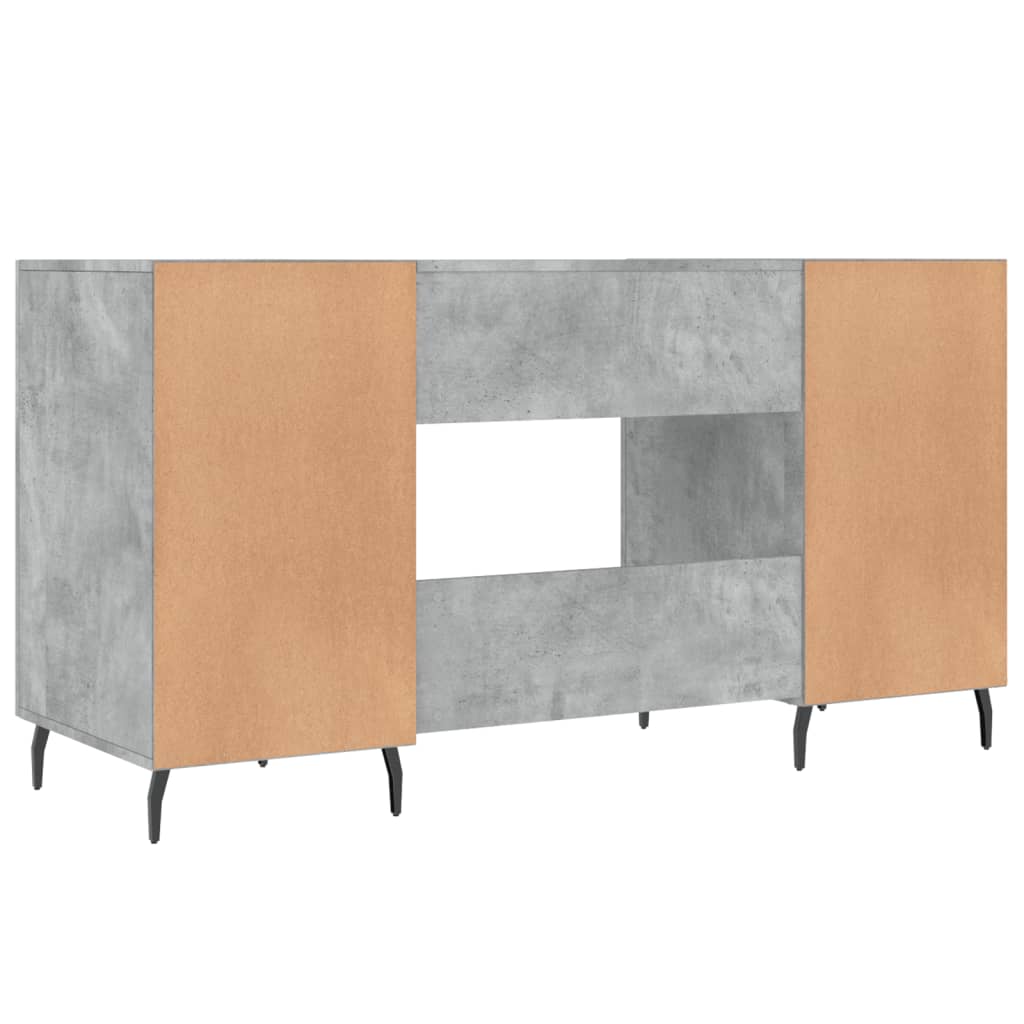 Scrivania Grigio Cemento 140x50x75 cm in Legno Multistrato