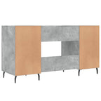 Scrivania Grigio Cemento 140x50x75 cm in Legno Multistrato