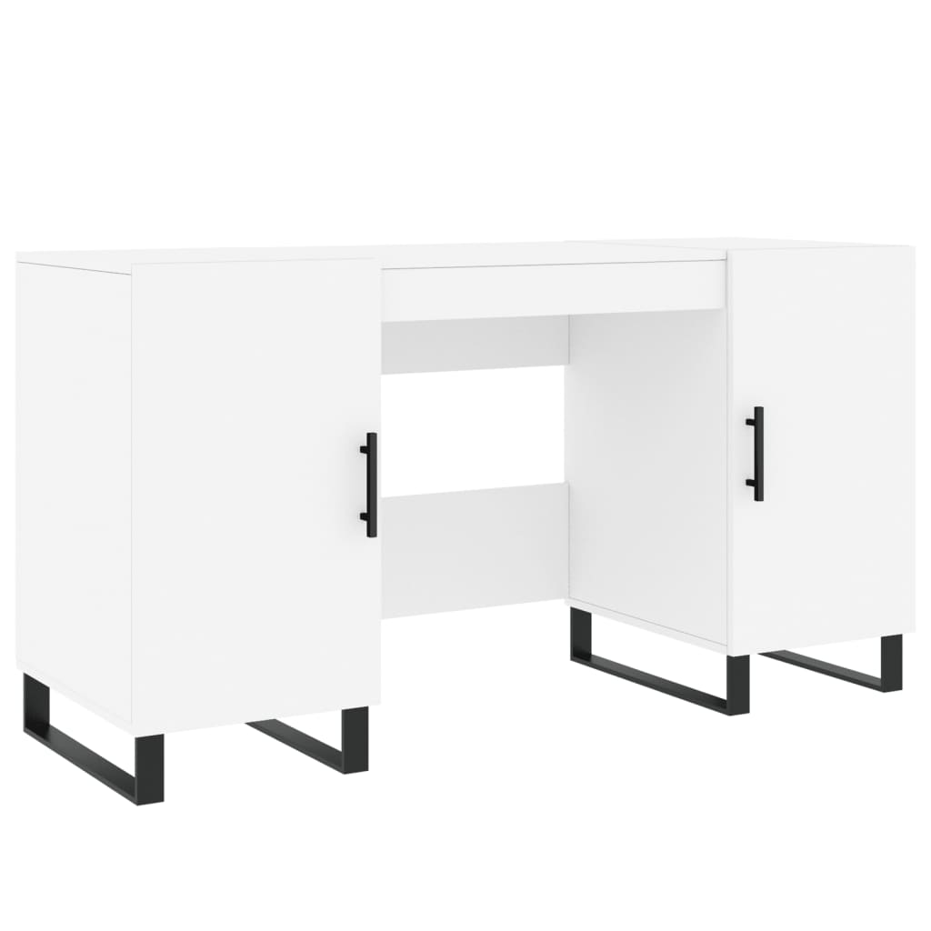 Scrivania Bianca 140x50x75 cm in Legno Multistrato