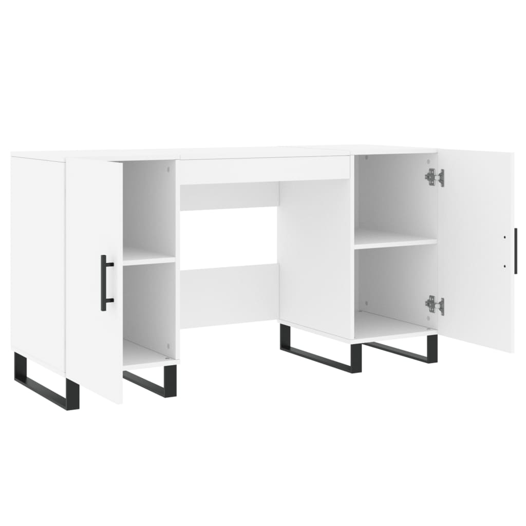 Scrivania Bianca 140x50x75 cm in Legno Multistrato