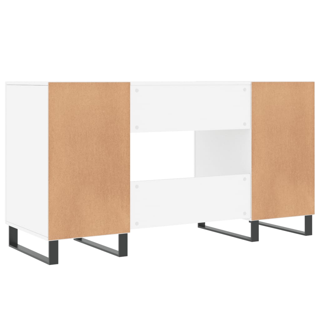 Scrivania Bianca 140x50x75 cm in Legno Multistrato