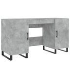 Scrivania Grigio Cemento 140x50x75 cm in Legno Multistrato