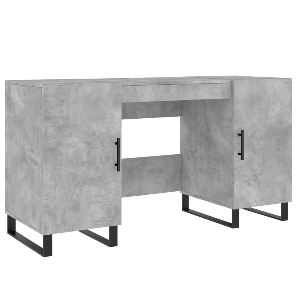 Scrivania Grigio Cemento 140x50x75 cm in Legno Multistrato