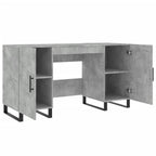 Scrivania Grigio Cemento 140x50x75 cm in Legno Multistrato