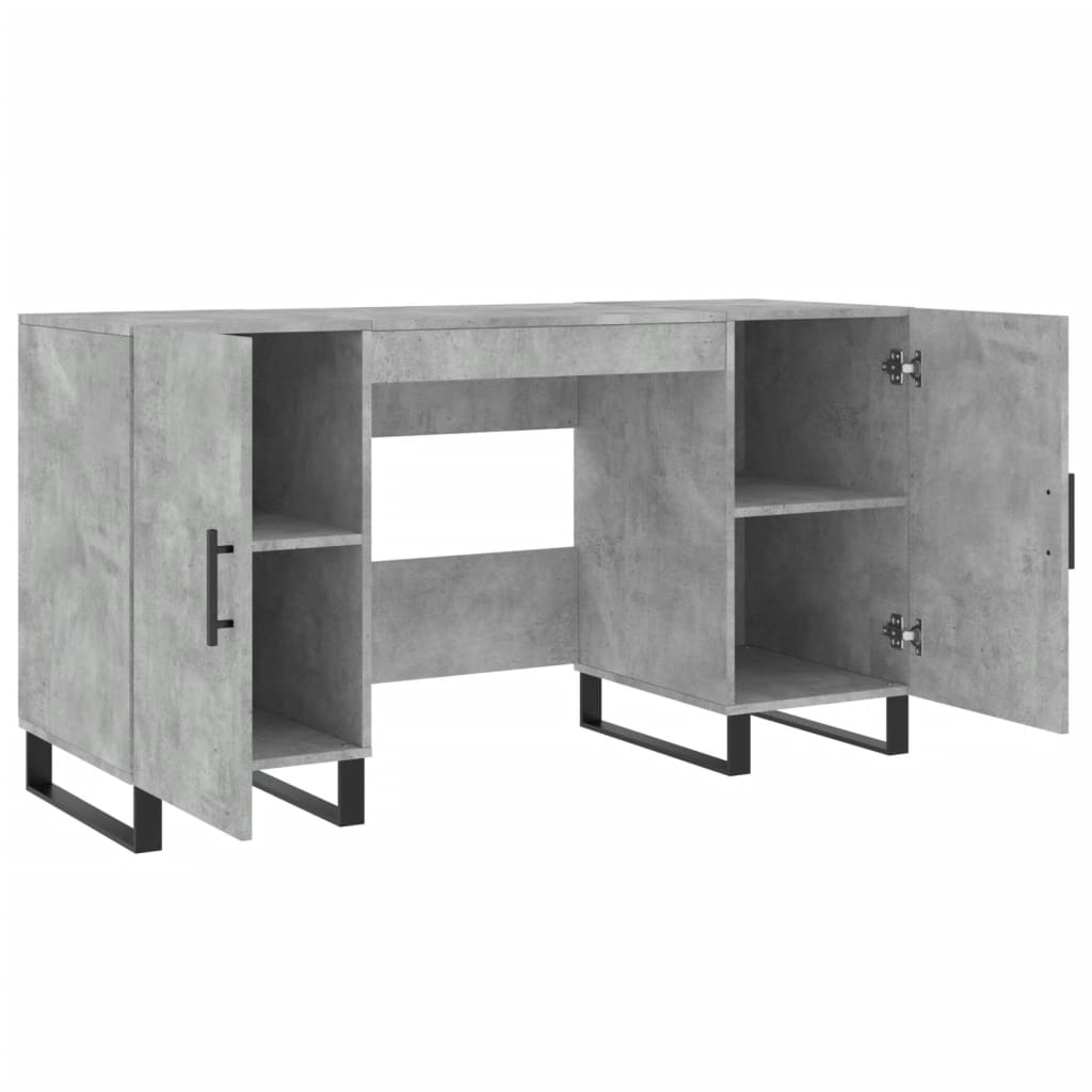Scrivania Grigio Cemento 140x50x75 cm in Legno Multistrato