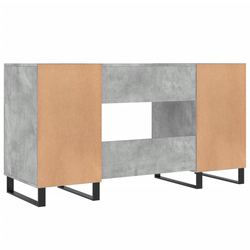 Scrivania Grigio Cemento 140x50x75 cm in Legno Multistrato