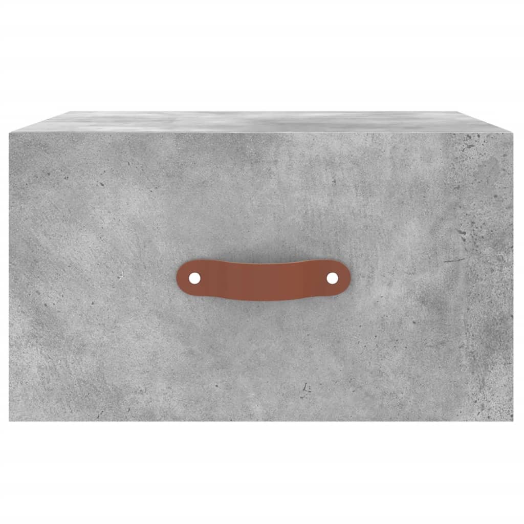 Comodino a Muro Grigio Cemento 35x35x20 cm