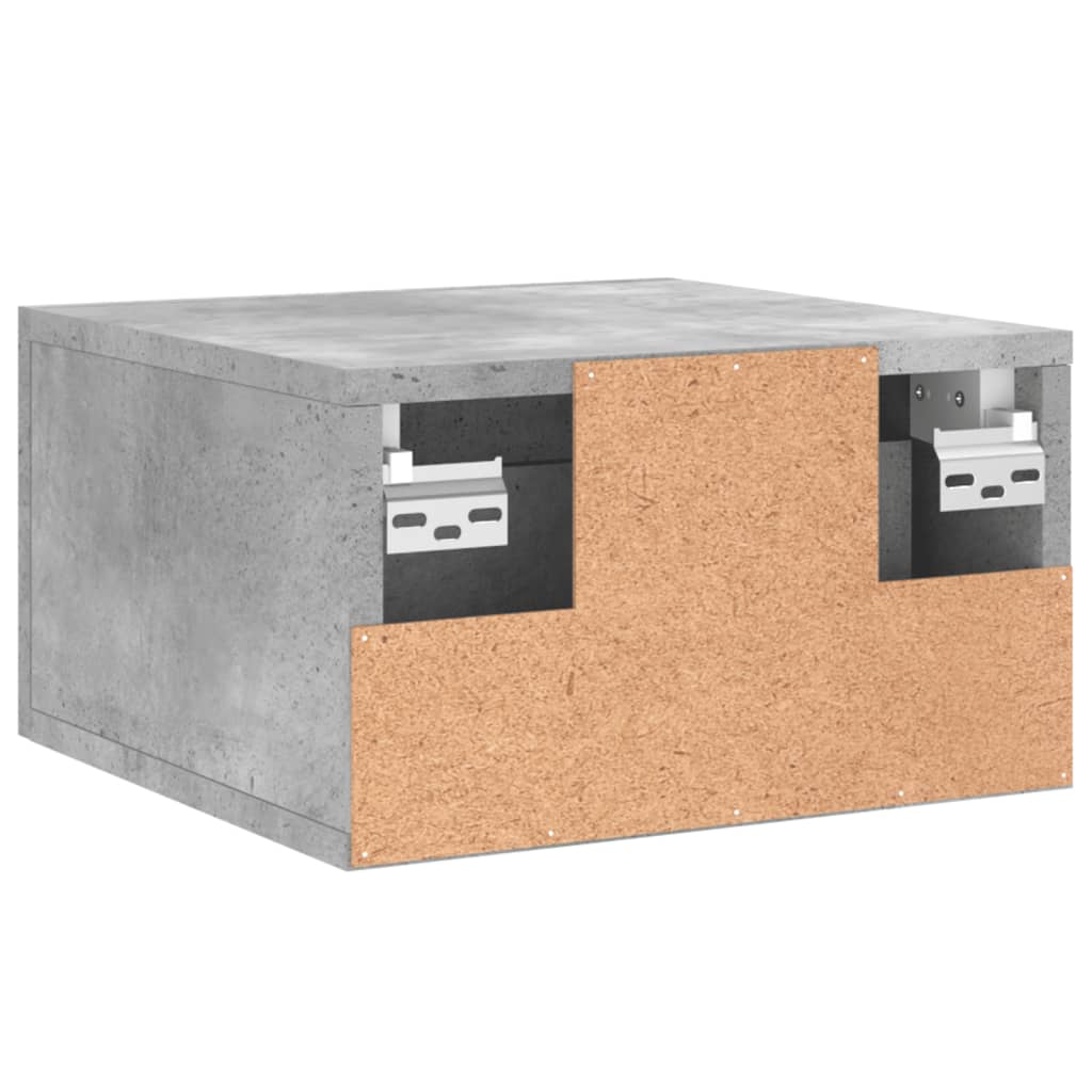 Comodino a Muro Grigio Cemento 35x35x20 cm