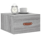 Comodino a Muro Grigio Sonoma 35x35x20 cm