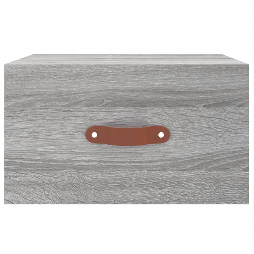 Comodino a Muro Grigio Sonoma 35x35x20 cm