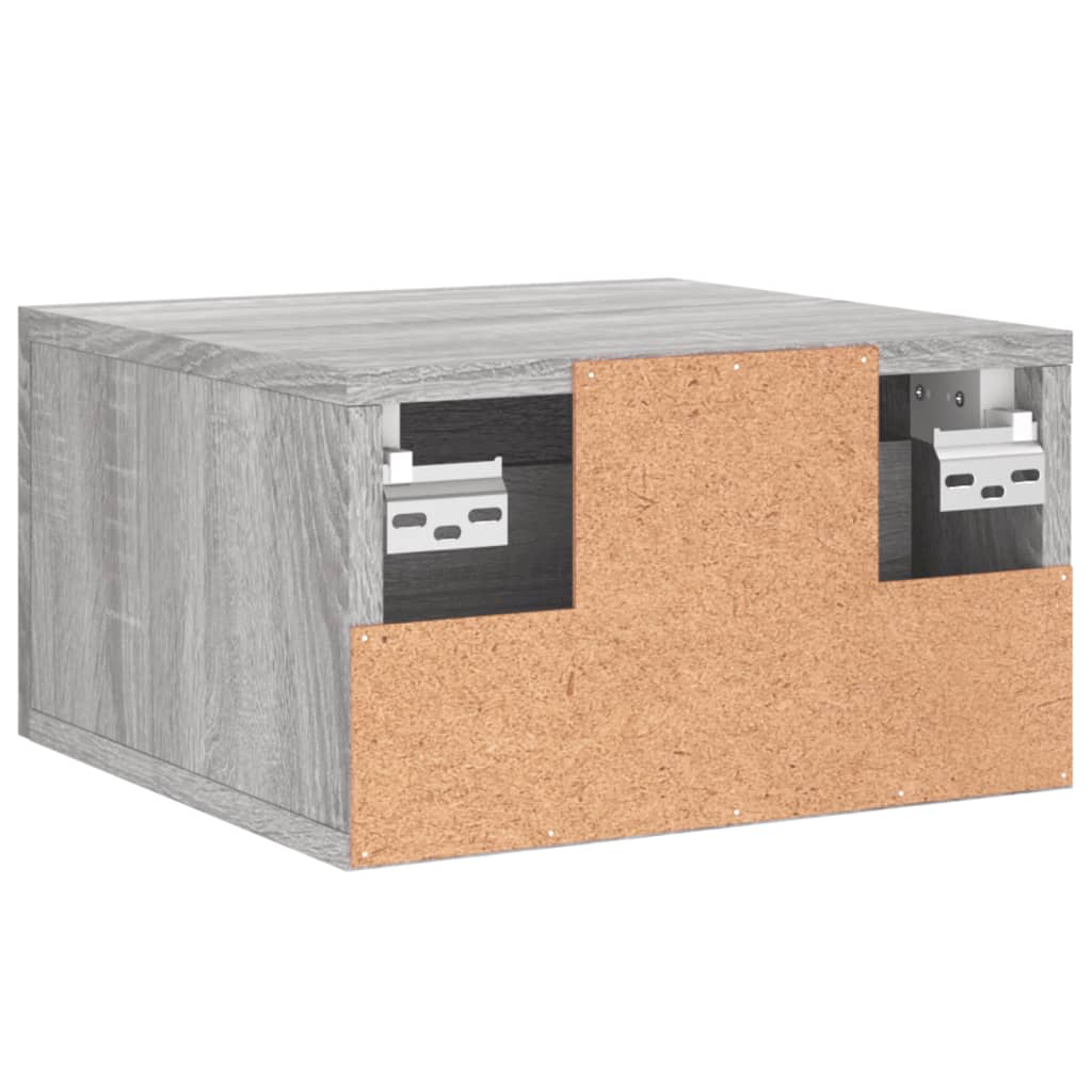Comodino a Muro Grigio Sonoma 35x35x20 cm