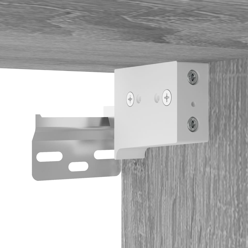 Comodino a Muro Grigio Sonoma 35x35x20 cm
