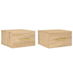 Comodini a Muro 2 pz Rovere Sonoma 35x35x20 cm