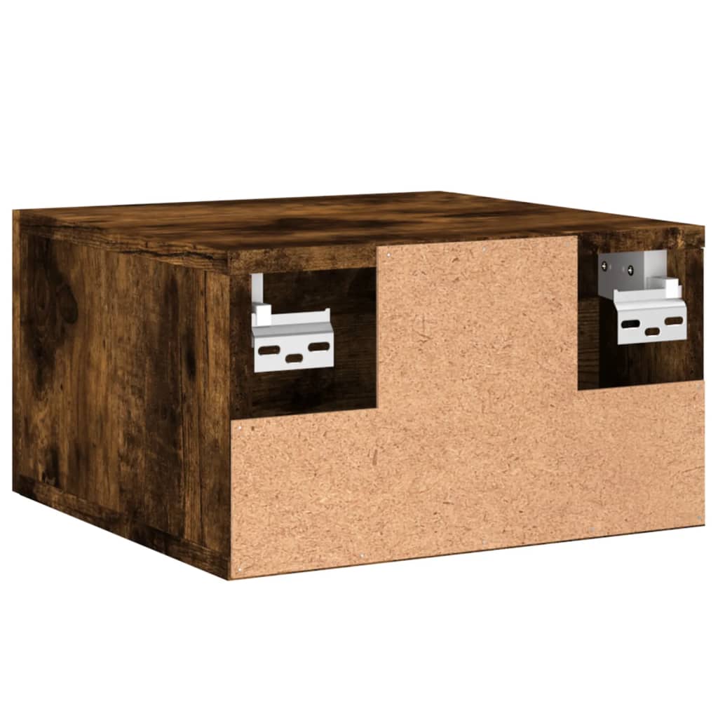 Comodini a Muro 2 pz Rovere Fumo 35x35x20 cm