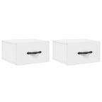Comodini a Muro 2 pz Bianchi 35x35x20 cm