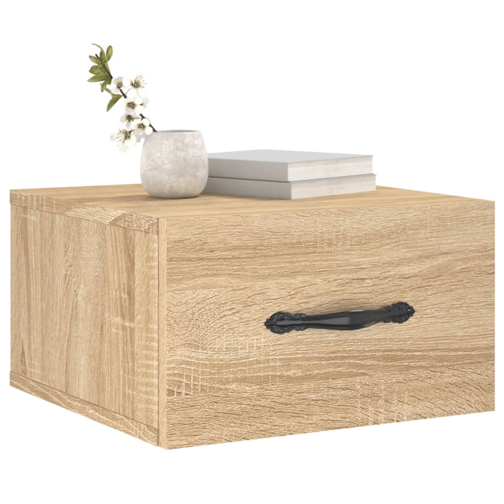 Comodino a Muro Rovere Sonoma 35x35x20 cm