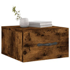 Comodino a Muro Rovere Fumo 35x35x20 cm