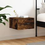 Comodino a Muro Rovere Fumo 35x35x20 cm