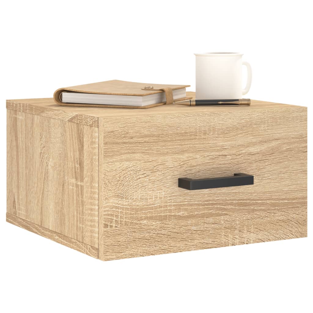 Comodino a Muro Rovere Sonoma 35x35x20 cm