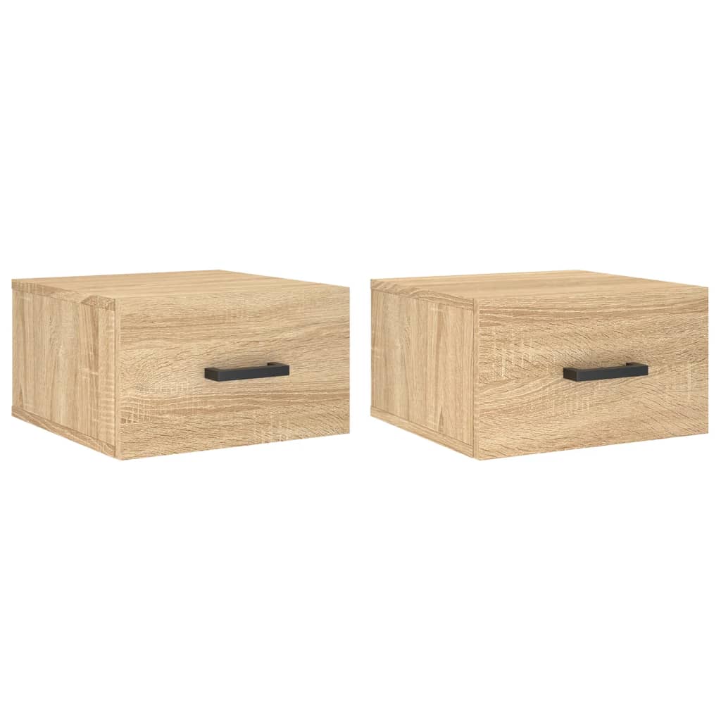 Comodini a Muro 2 pz Rovere Sonoma 35x35x20 cm
