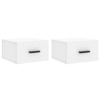 Comodini a Muro 2 pz Bianchi 35x35x20 cm