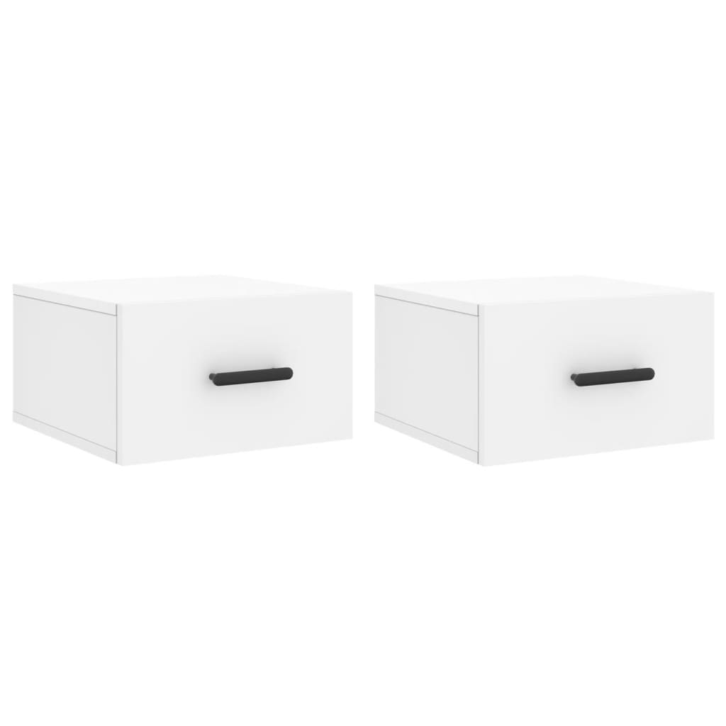 Comodini a Muro 2 pz Bianchi 35x35x20 cm
